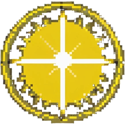 pixel art sun without face, just a yellow circle with rays emoji