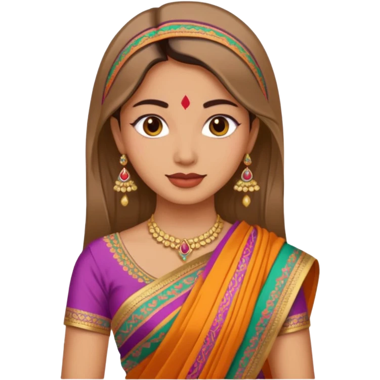 pretty lady in a sari emoji