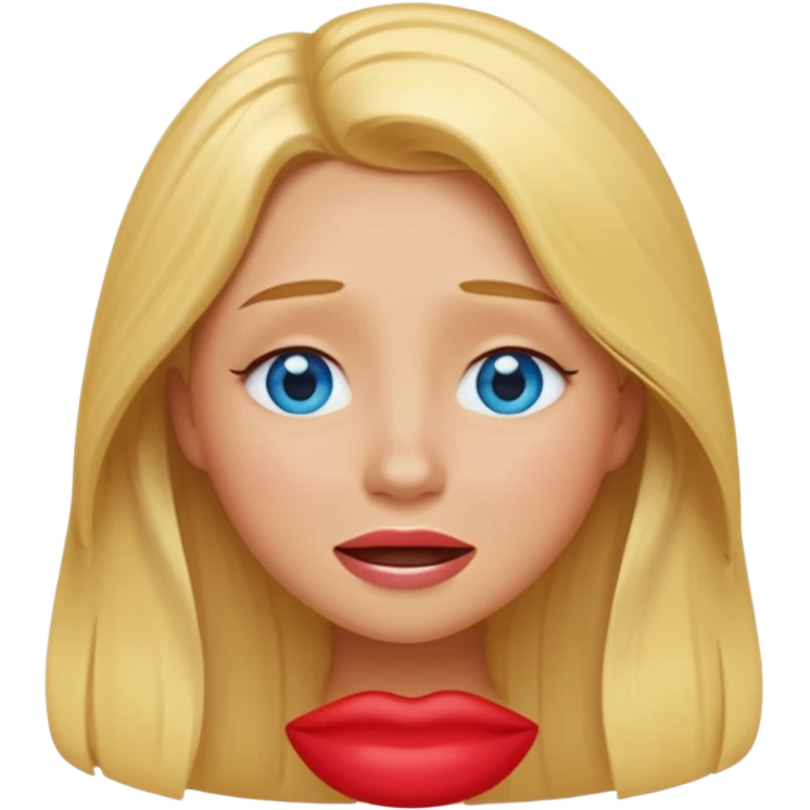 A woman with long blonde hair, blue eyes, and full lips, with a tanned complexion, depicted as a cute 3D emoji, round shape, yellow skin, simple smile, Pixar style, trending on artstation, white backgroun

Crying  emoji