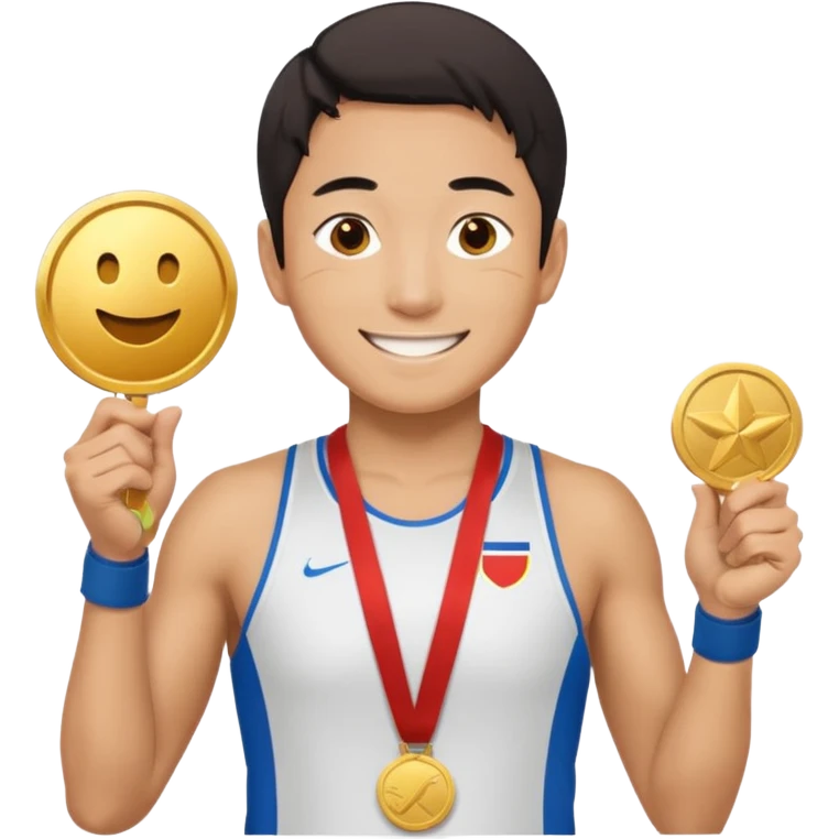 joji picking running a marathon with gold medal emoji