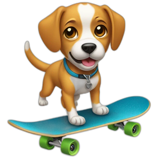Un chien sur un skateboard emoji