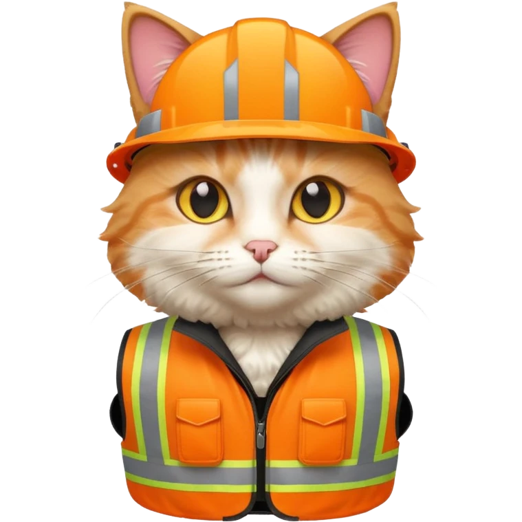 cat in hi-vis vest emoji