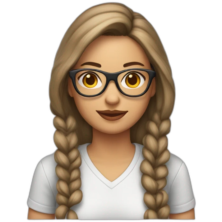 mujer con gafas pelo corto canoso con gato rayado emoji