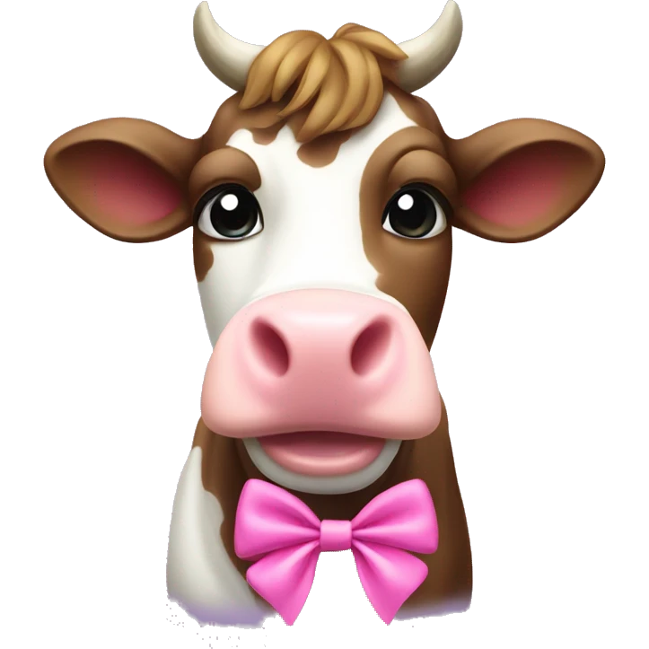 cow with a pink bow emoji