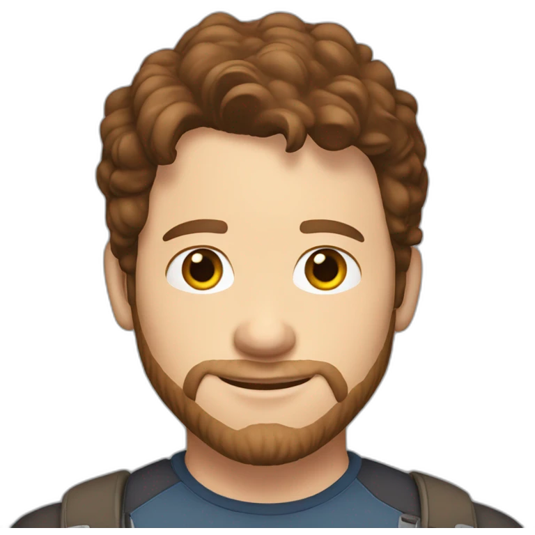 Chris Pratt brunette cartoon emoji