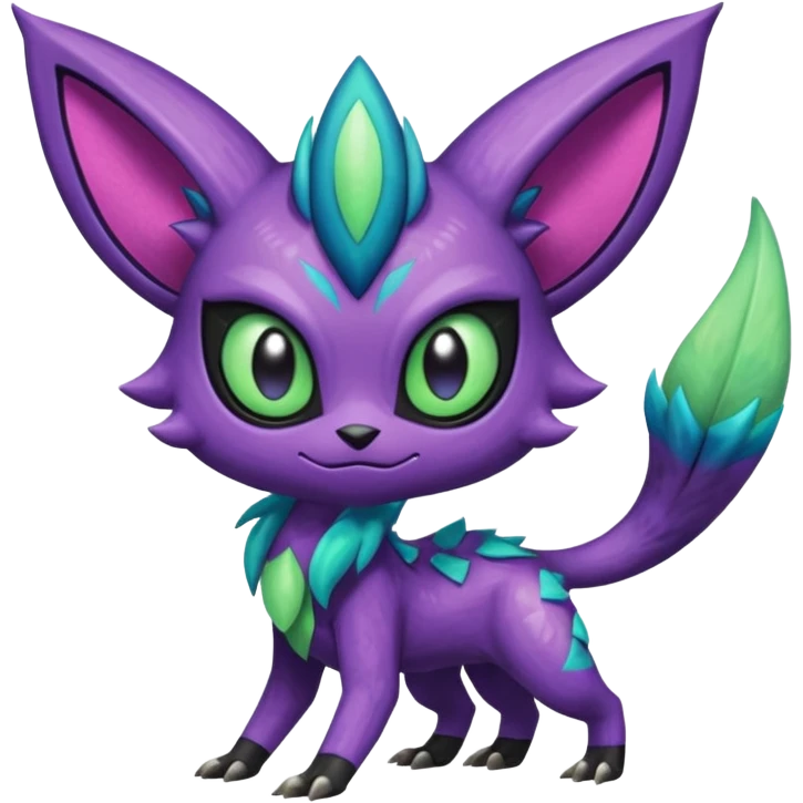 Colorful furry Exotic Meloetta-Sableye-Virizion-Venom-Stitch-Fakémon-creature-hybrid emoji
