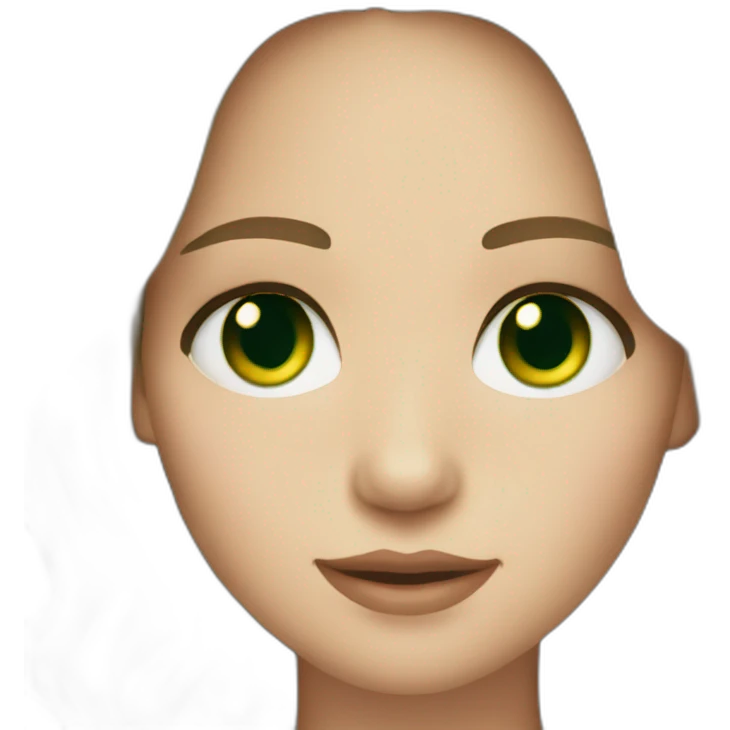Jennifer Lawrence with Green eyes and long dark hair emoji