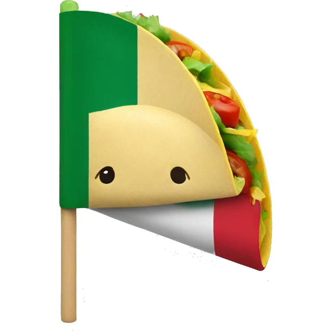 Mexican flag with a taco emoji