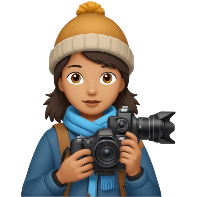 fotographer with winter clothes emoji