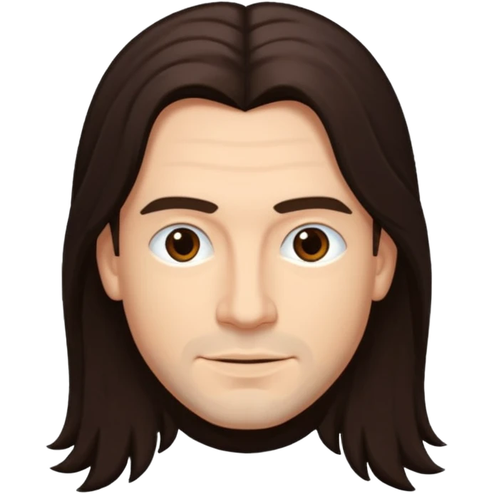 James Shaffer (b.1970) with long dark brown hair emoji