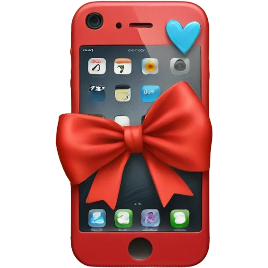 red iphone with bow emoji