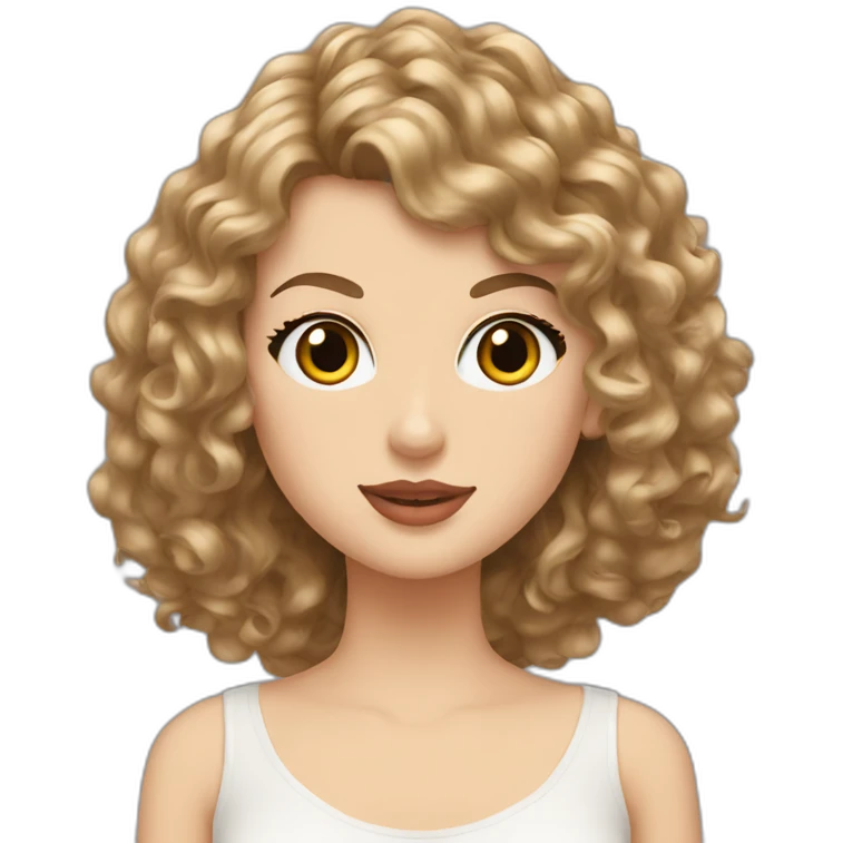 taylor swift and a white girl with brown curly hair emoji