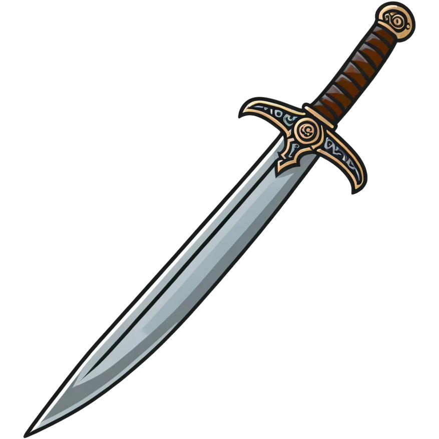 Battle-worn iron sword with leather handle emoji