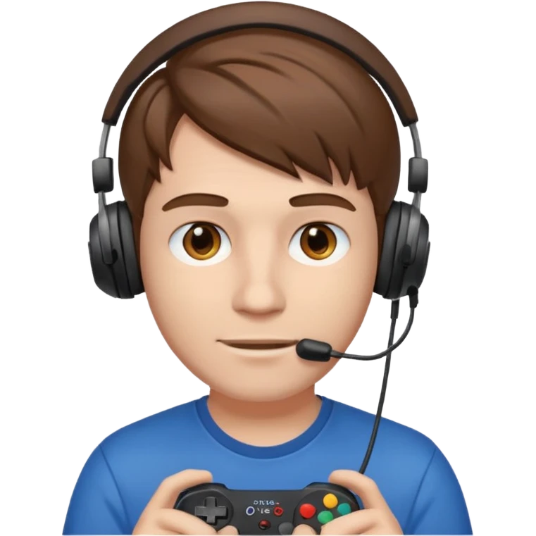 garcon blanc cheveux brun gamer emoji