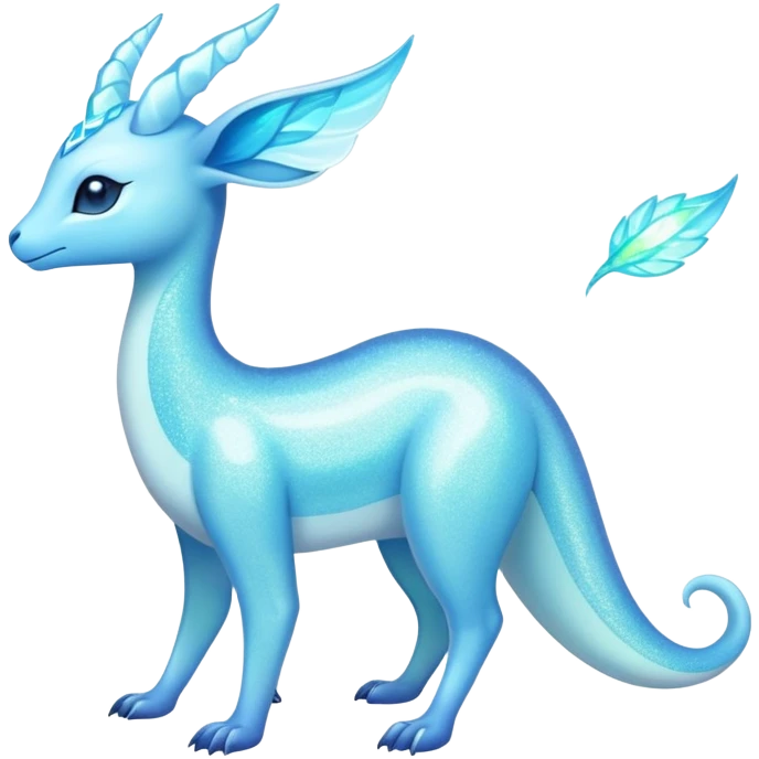 Shiny Exotic Colorful Ethereal Sparkly Amaura-Aurorus-Fakémon-hybrid-creature (full body)  emoji