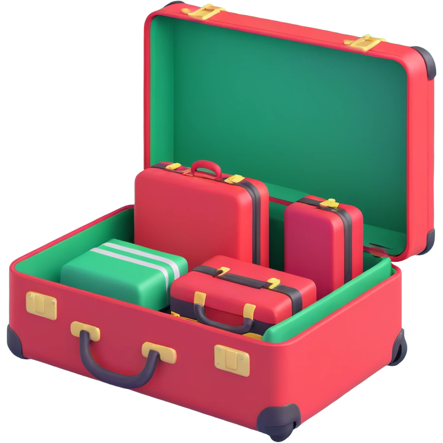 red open suitcase emoji