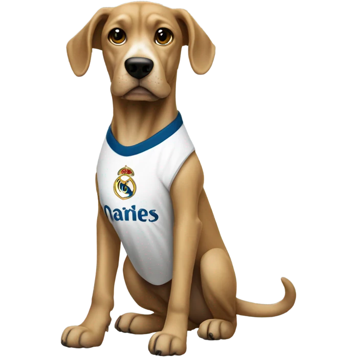 dog with t-shirt real madrid emoji