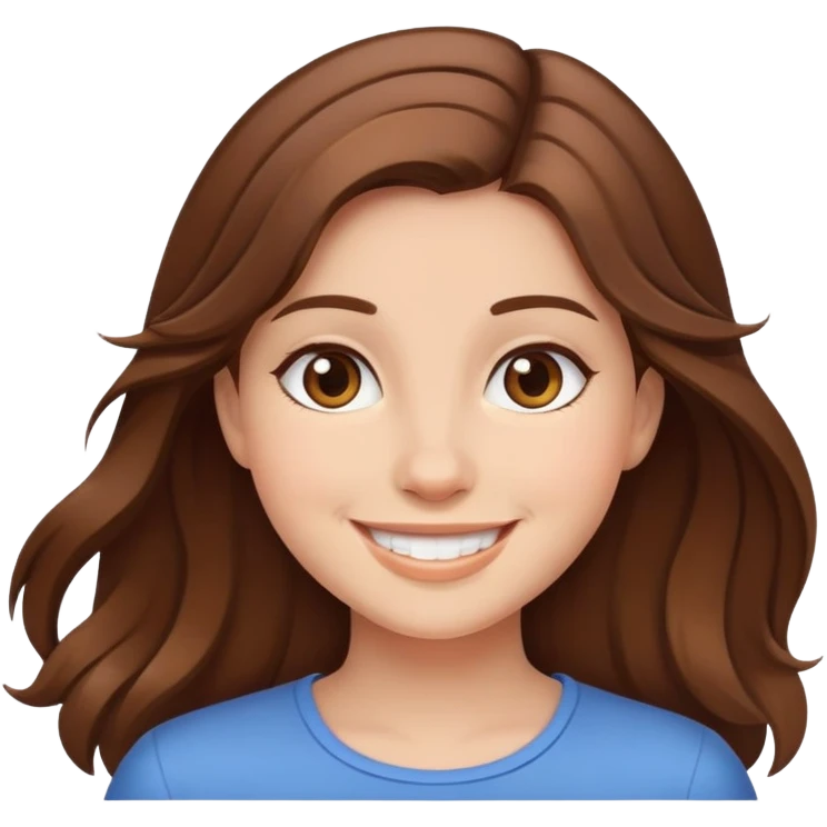 smiling girl with brown hair emoji