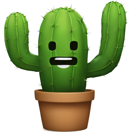 Make a plus sign with the word cactus and jack emoji