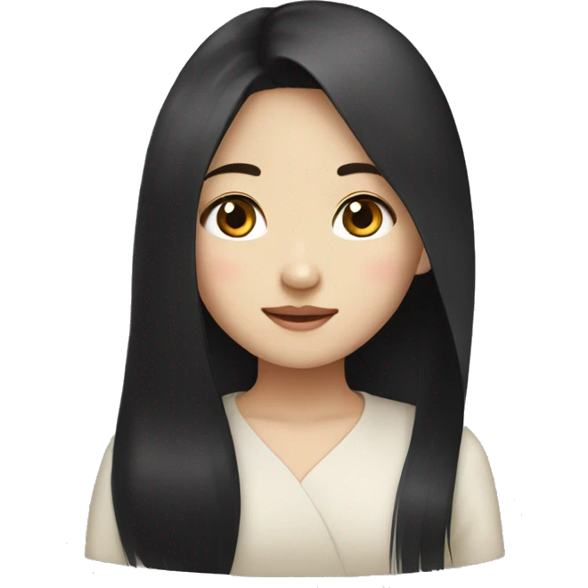 Vietnamese korean girl with long black hair emoji