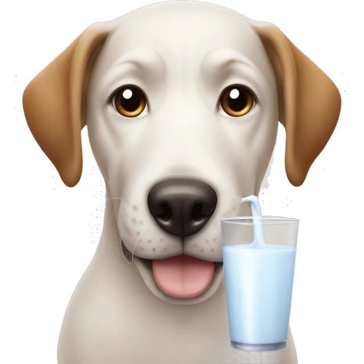 A dog drinking milk  emoji