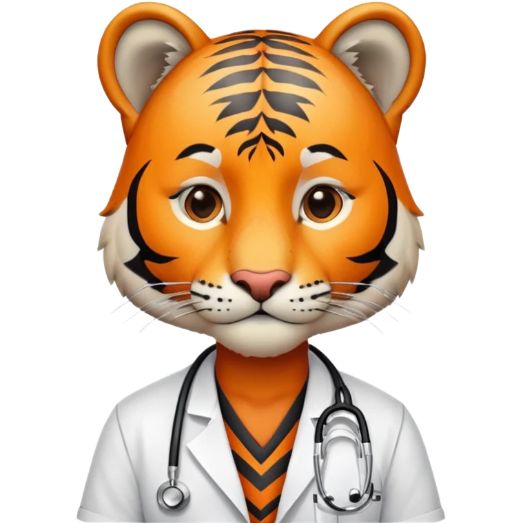 Tiger doctor with stethoscope emoji