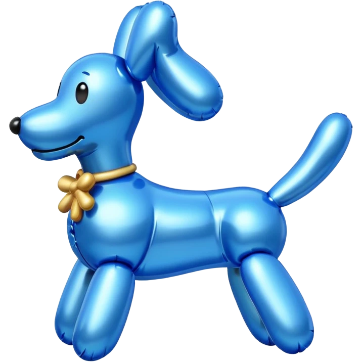 balloon dog, blue, cheerful emoji