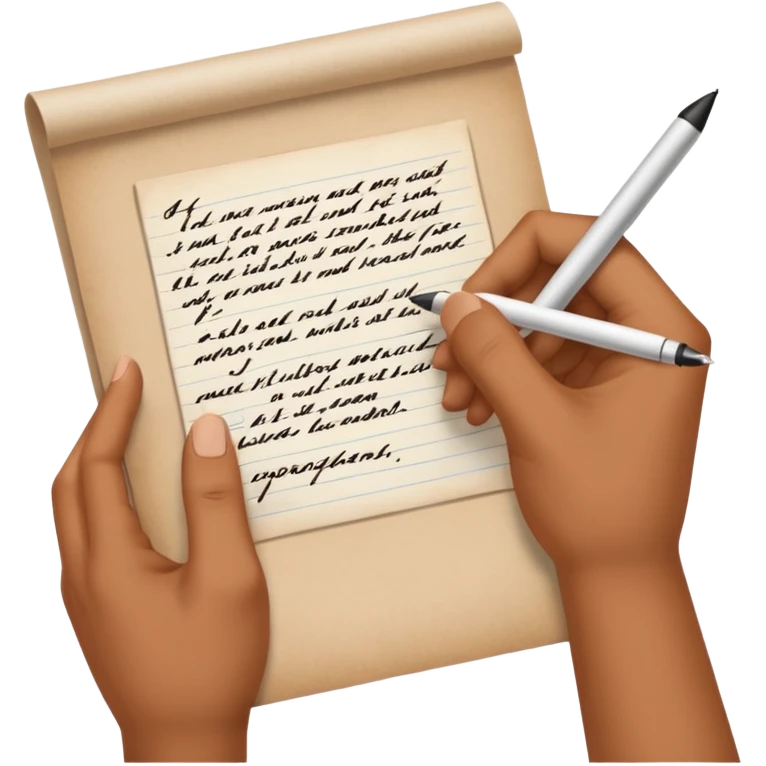 hand with write on the paper emoji