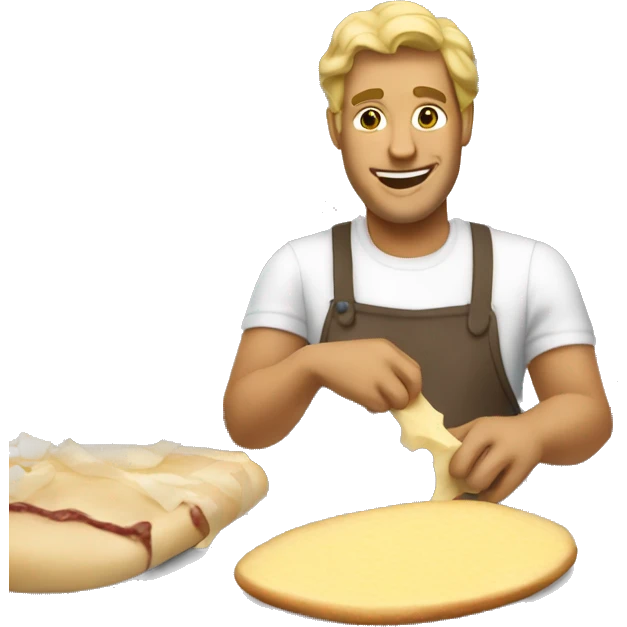 Blonde man making cheesesteak  emoji