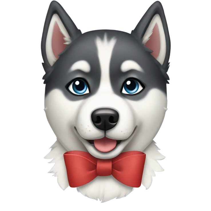 Siberian husky with a bow emoji
