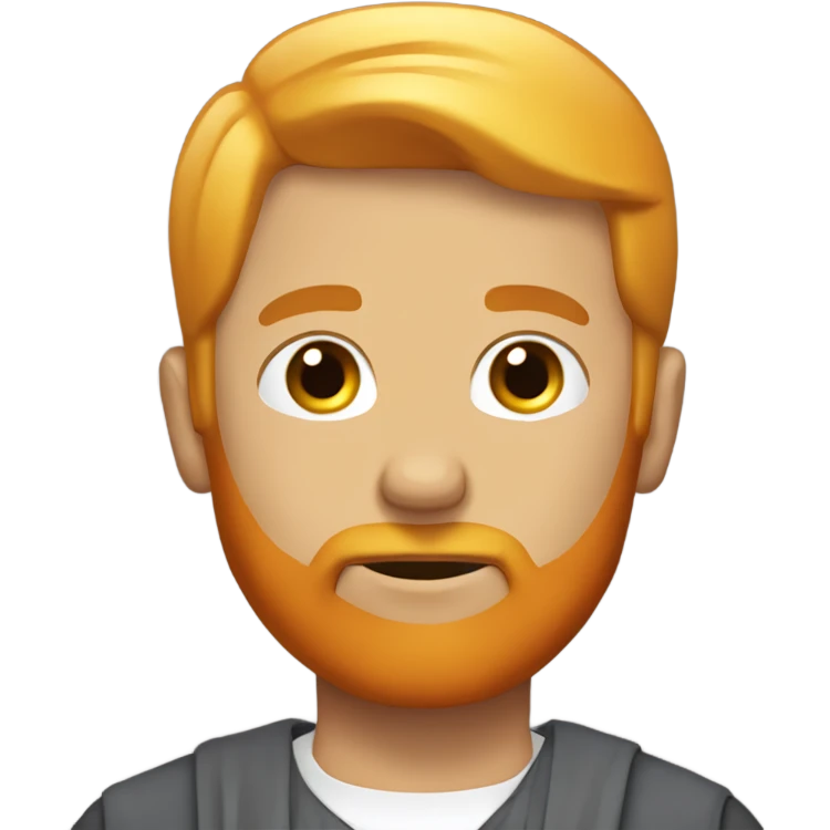 man with orange beard and super short blond hair and square galses as he praying  emoji