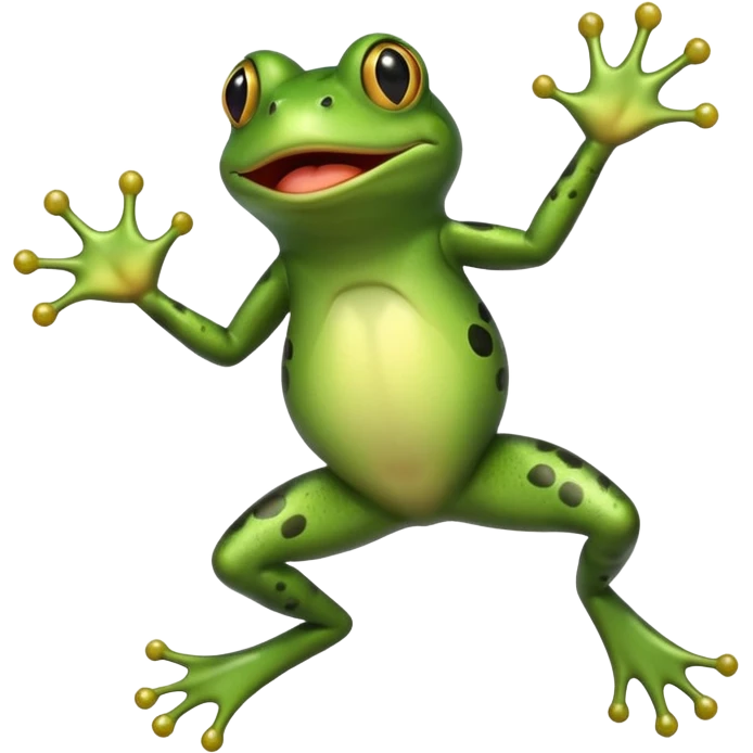 frog startled jumping backward emoji