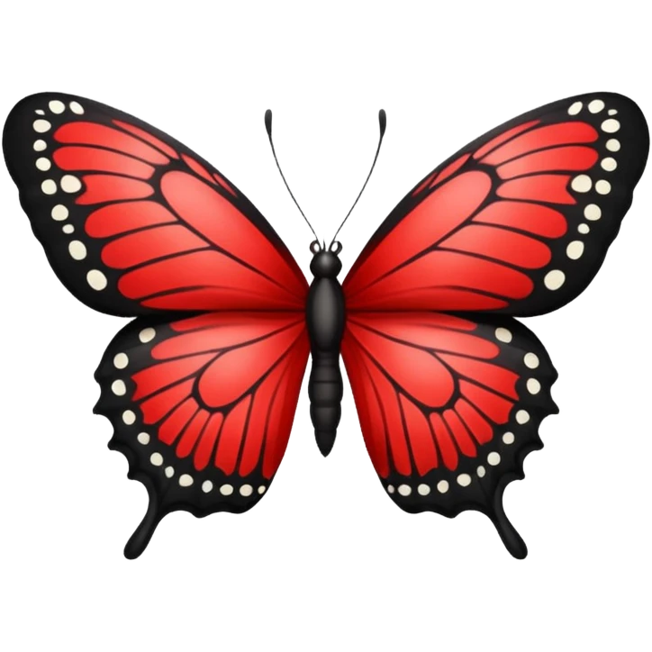Red and black butterfly emoji