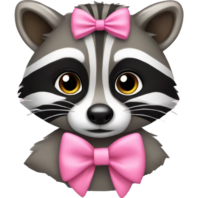 raccoon and pink bow emoji