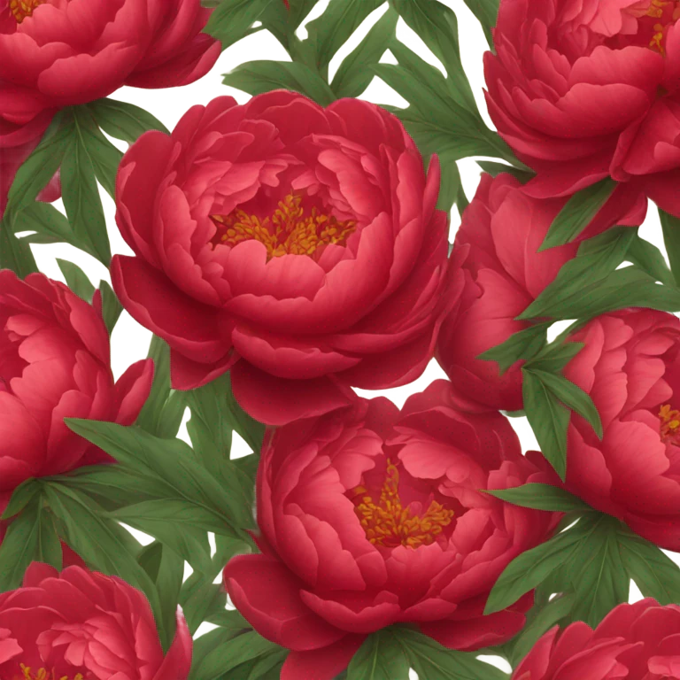 background composed of red peonies emoji