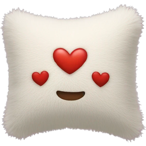 fuzzy pillow with heart emoji
