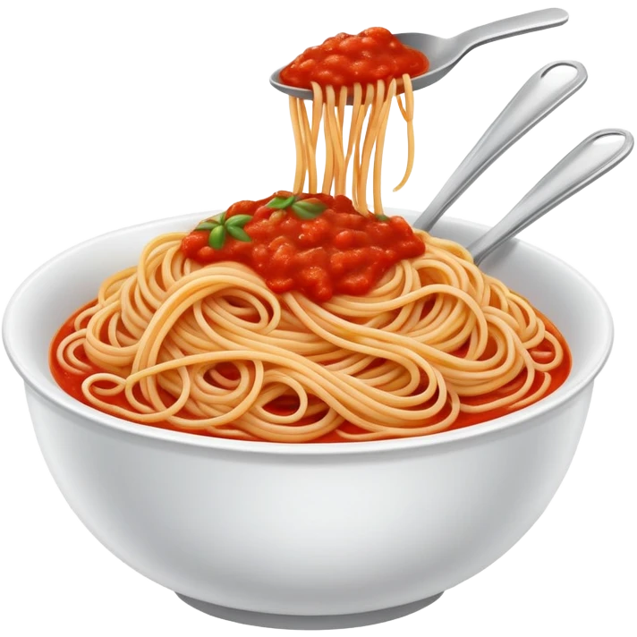 bowl of spaghetti pasta with tomato sauce emoji