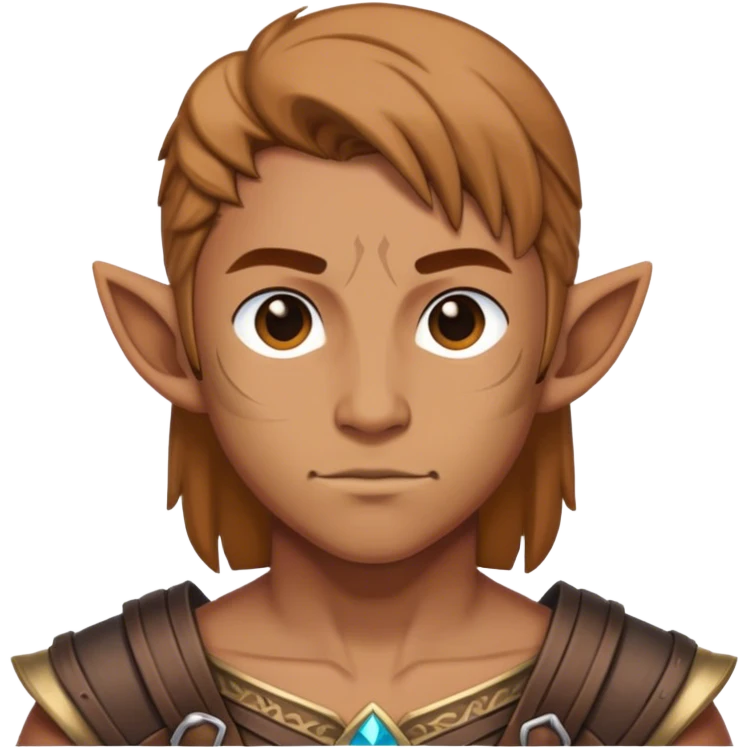 DnD character. The composition is centered, showing only the head and upper chest, ensuring perfect symmetry and alignment. emoji