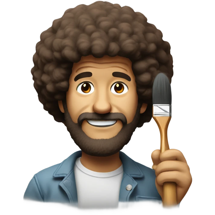bob ross with a paintbrush emoji