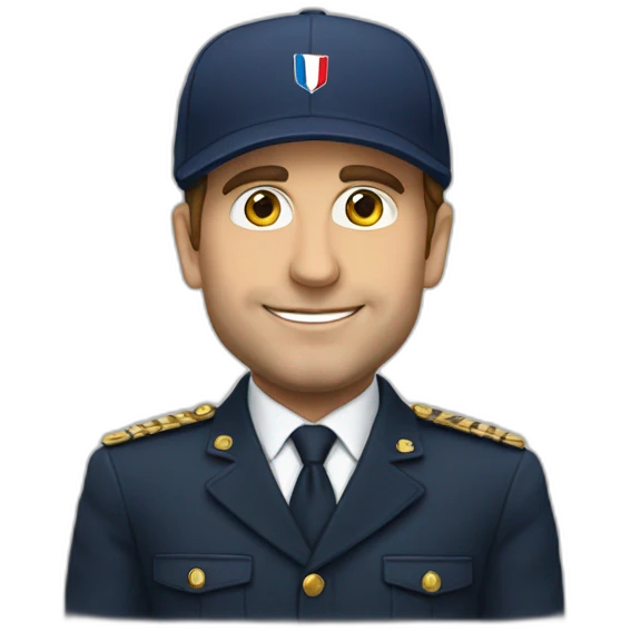 macron avec la casquette à lenver emoji