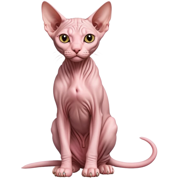 sphynx hairless cat full body sitting emoji