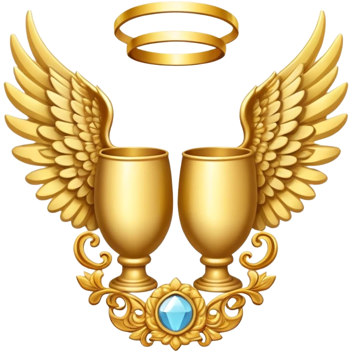 2st place award (number) decorated with angel wings golden emoji