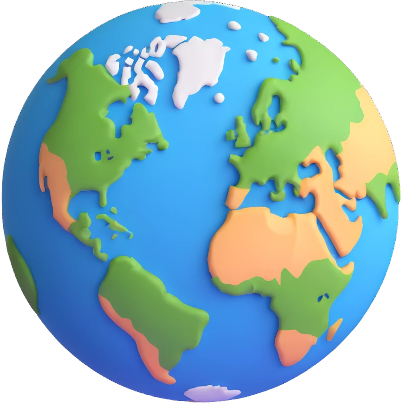 detailed 3D Earth planet emoji