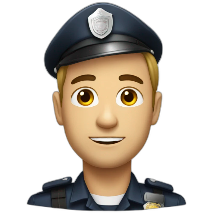 policial com cara de brabo emoji