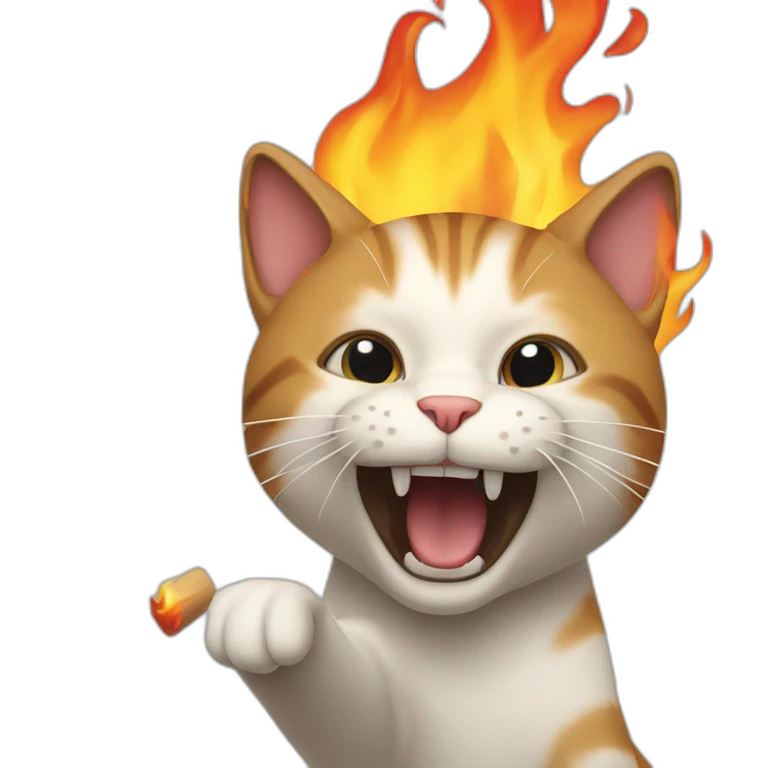 cat throwing fire emoji