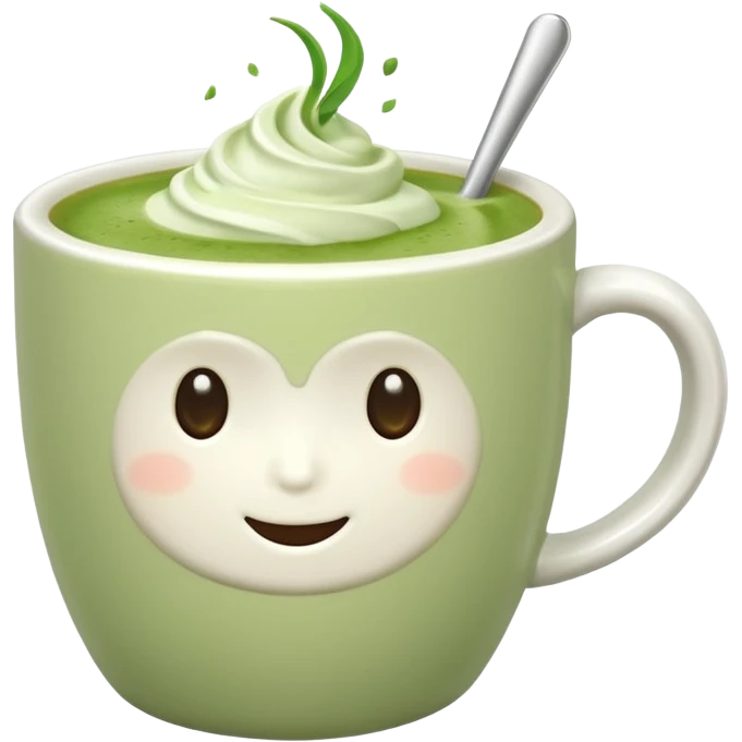 White background, matcha latte emoji