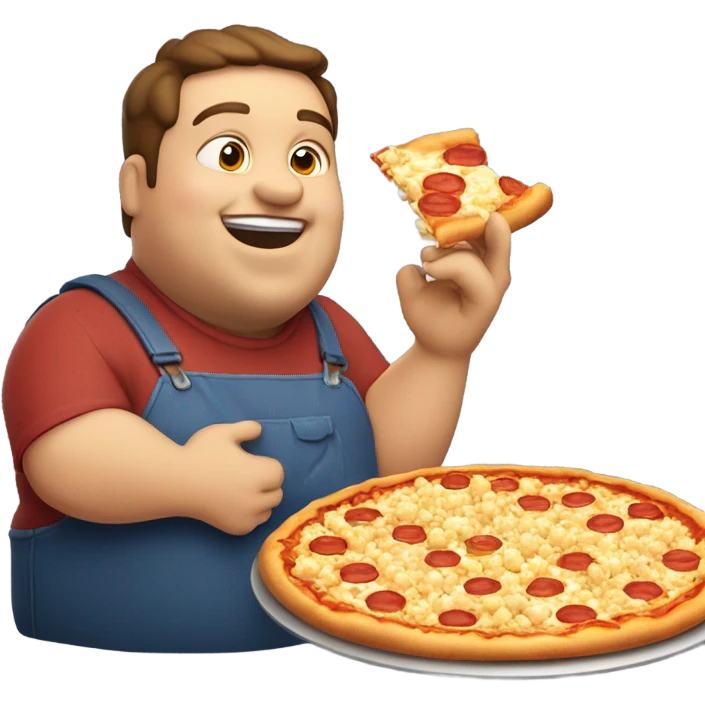 Fat guy eating emoji