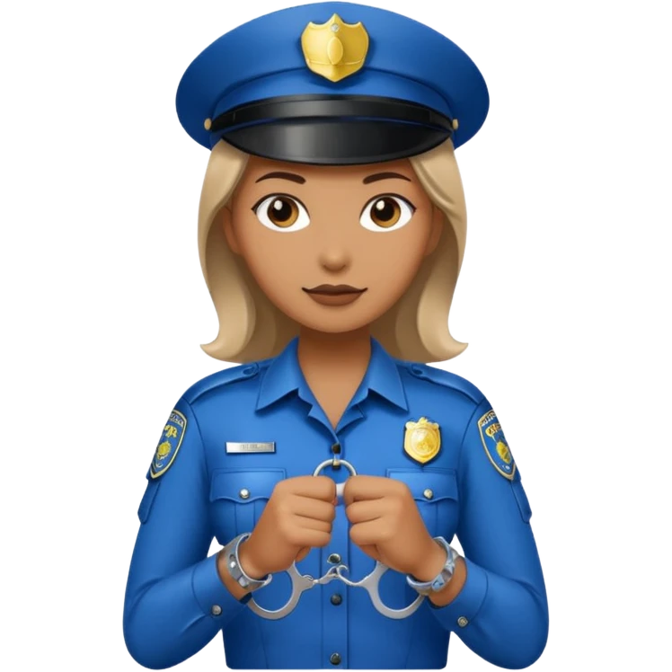police woman holding hand cuffs emoji
