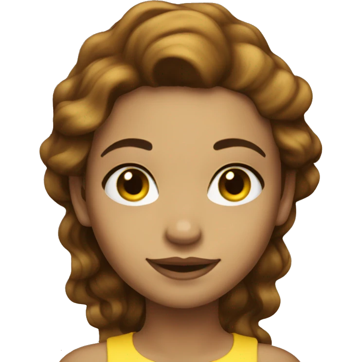 yellow tone mermaid with brown hair emoji