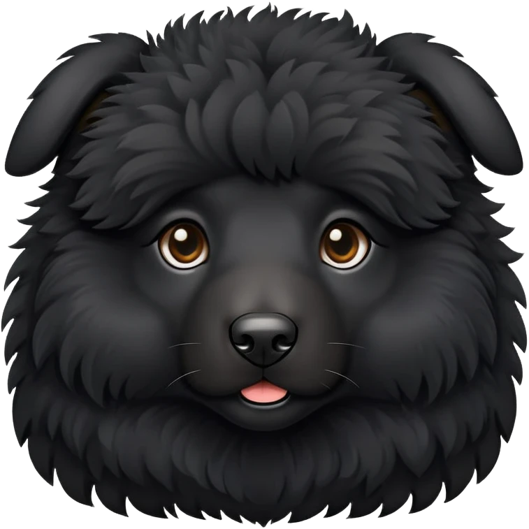 black small fluffy sheepo dog emoji
